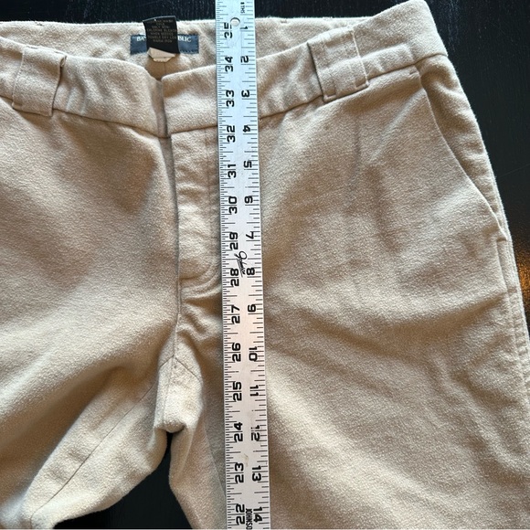 Retro Banana Republic Size 8 Cream Tan Pants Y2K 2005 Flared Wide Leg Long - Picture 2 of 7